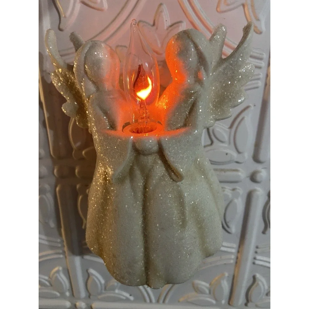 Two Angels Flickering Nightlight Lights In The Night Midwest Seasons NIB